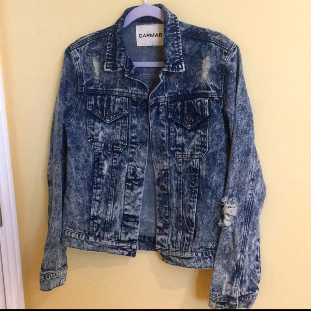 Carmar Distressed Denim jacket size M